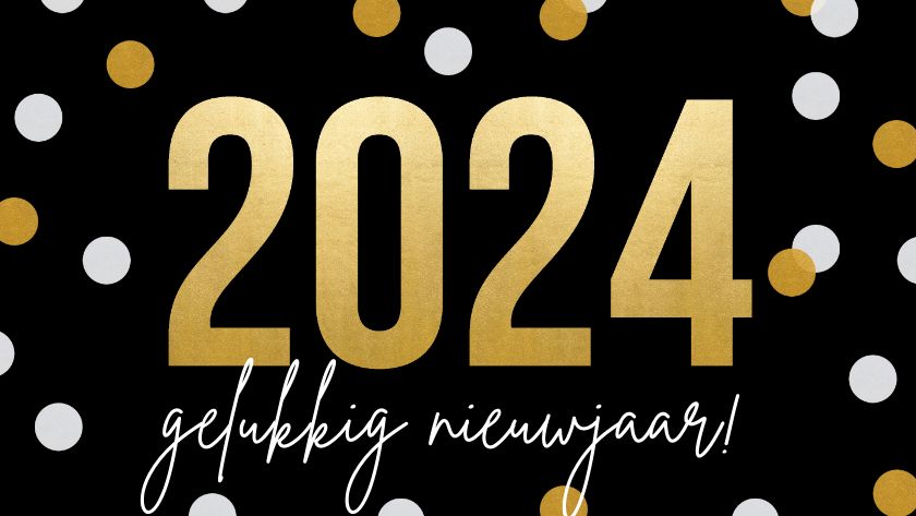 Moderne Nieuwjaarskaart 2024 Gelukkig Nieuwjaar